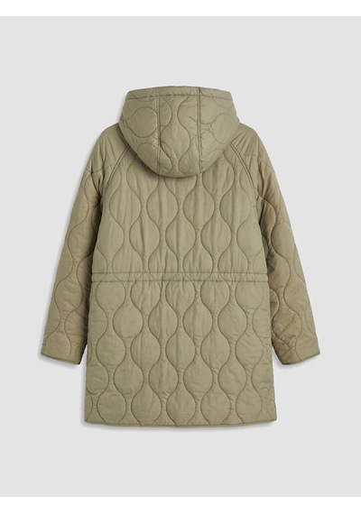 Lcw Everyday Haki Kapüşonlu Oversize Kadın Şişme Mont