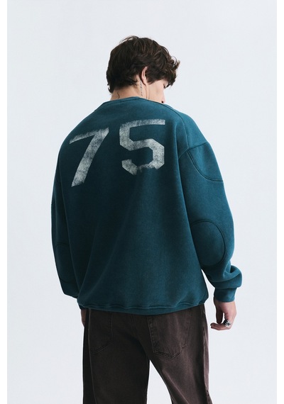 Vamos Miami Baskılı Bisiklet Yaka Sweatshirt Bordo