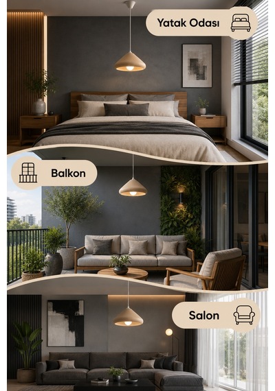 Kubbe Form Sarkıt Avize Beton Görünümlü Dokulu Modern Dekoratif Avize E27 25 Cm - Açık Kahve Açık Kahverengi