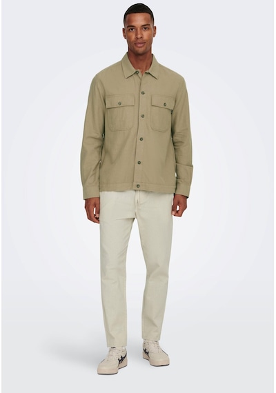 Only & Sons Erkek Onslinus Beli Lastikli Keten Pantolon 22024966 Bej