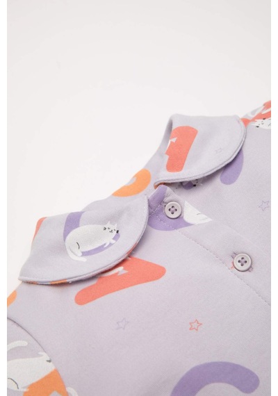 Defacto Kız Bebek Pijama Takım Desenli Uzun Kollu Üst Beli Lastikli Uzun Alt D5365A524WNPR305 Mor Defacto Kız Bebek Pijama Takım Desenli Uzun Kollu Üst Beli Lastikli Uzun Alt D5365A524WNPR305 Mor