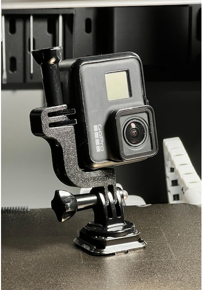 Gopro Hero 5-6-7 Uyumlu Yedek Vidalı Dikey Çekim Aparatı - Kendinden Somunlu Siyah