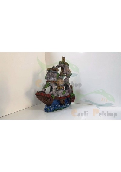 Akvaryum Dekor Gemi Yelkenli 23*28 Cm