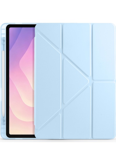 Samsung Galaxy Uyumlu Tab S11 Kılıf Tri Folding Kalem Bölmeli Standlı Kılıf Arka Kapak