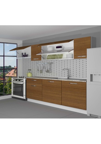 Decoraktiv Ekol 240 Mdf Hazır Mutfak Dolabı - Tezgah Dahil - Naturel Ceviz