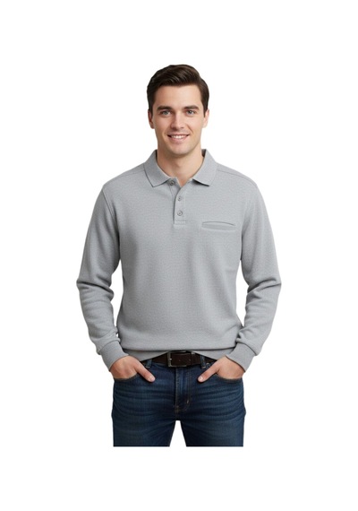 Baglan Erkek Büyük Beden Polo Yaka Cepli Selanik Sweatshirt Bgl-st04978 Açık Gri Melanj Baglan Erkek Büyük Beden Polo Yaka Cepli Selanik Sweatshirt Bgl-st04978 Açık Gri Melanj