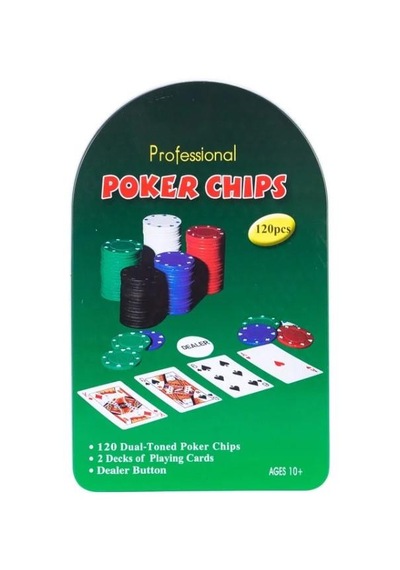 Poker Oyun Seti 120 Parça Metal Kutulu
