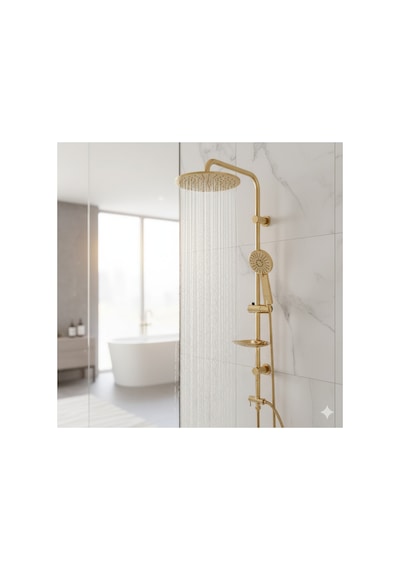 Elmas Duş Gold Oval Tall Sistem Duş Seti Altın