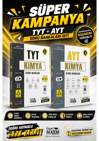 Üçgen Akademi Süper Kampanya Tyt+ayt Kimya Soru Bankası -2 Kitap