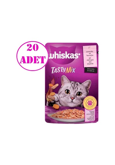 Whiskas Pouch Tasty Mix Somunlu ve Havuçlu Yetişkin Kedi Maması 20 x 85 G