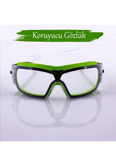 Badem10 İş Güvenlik Gözlüğü Buğulanmaz  Uv Koruyucu Toz Korumalı Gözlük Silikon Kulaklık Ş
