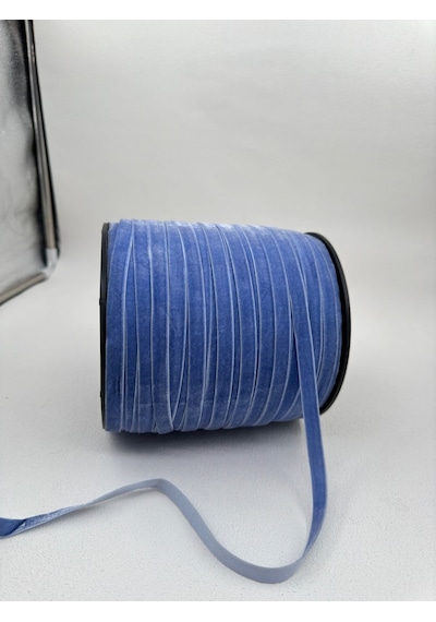 Paşateks- 1 Cm Düz Kadife-5 Metre -ik.mavi