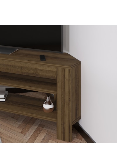 Corner TV Sehpası, 120 cm Köşe Tasarım Gri