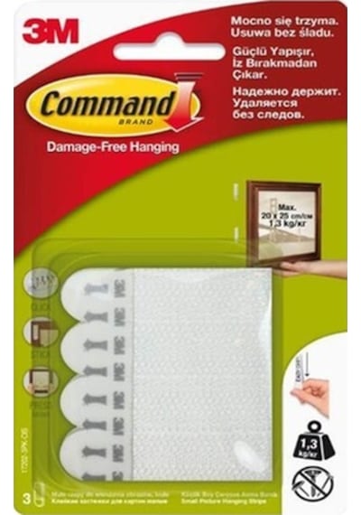 3M Command 17202 Küçük Boy Cırt Bant (3 Çift)