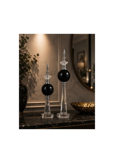 Krom Kristal Detaylı Metal Dekoratif Aksesuar