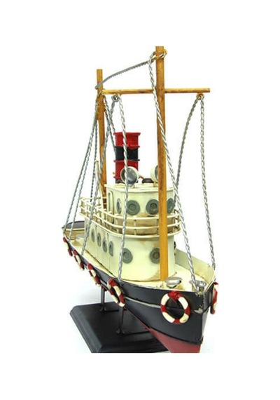 Dekoratif Retro Metal Balıkçı Teknesi Vintage 33cm No.2