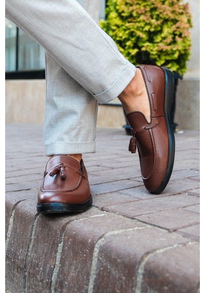 Mubiano Hakiki Deri Mbd100-tb Taba Püsküllü Erkek Spor Ayakkabı & Loafer Taba