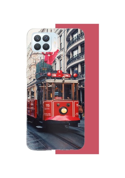 Oppo Reno 4 Lite Uyumlu Taksim1 Baskılı Silikon Kılıf Renkli