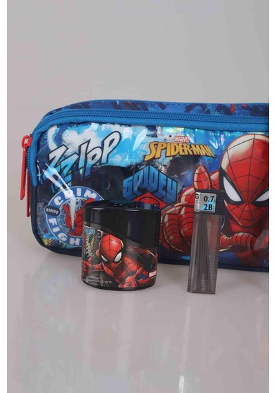 Lisanslı Spıderman Kırtasiye Seti Kalem Çantası,versatil Uçlu Kalem , Çift Bıçak Kalemtraş , 0,7 Mm Uç Altın