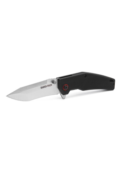 Swisstech Katlanır Çakı 8.9 Cm Aus 8 Paslanmaz Çelik Ergonomik G10 Kabza Klipsli Edc Kamp Ve Outdoor Bıçağı