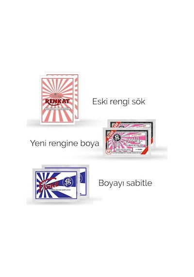 Viktoria Kumaş Rengi Değişim Paketi 2 Adet Renk Sökücü + 2 Adet 01 Pembe Boya + 2 Adet Fiske