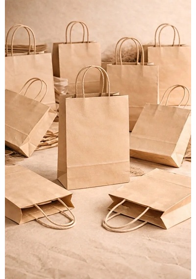Kraft Çanta Kraft Renk 20x9x24 Küçük 25 Adetli