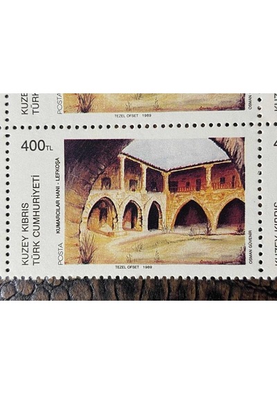 Kktc - Kuzey Kıbrıs Türk Cumhuriyeti - Sanat Temalı Kumarcılar Hanı Lefkoşa Ressam Osman Güvenir Damgasız Mnh 4'lü Blok Pullar
