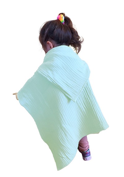 Joyous Mom Kids Organik Muslin Banyo Kese Ve Havlu Seti Mint