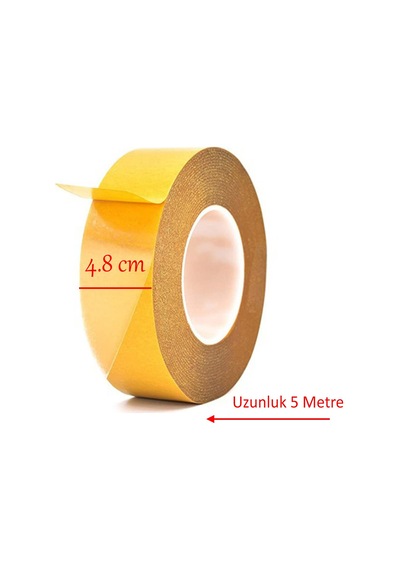 2 Adet Kaydırmaz Kaymaz Çift Taraflı Yapıştırma Sabitleme Kilim Paspas Halı Bandı 48 Mm X 5 Mt Bant