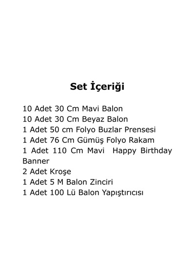 0 Yaş Frozen Tema Prenses Folyo Balon Mavi Beyaz Balon Gümüş Rakam Mavi Banner Doğum Günü Seti Çok Renkli