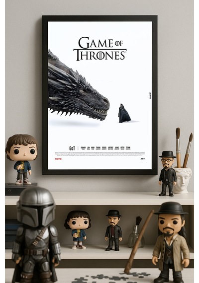 Game Of Thrones Siyah Ahşap Çerçeveli Poster, Dizi Duvar Tablosu