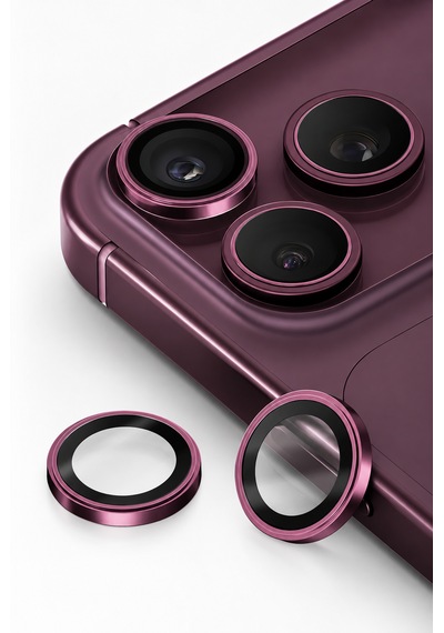 İphone 18 Pro / İphone 18 Pro Max Uyumlu Kamera Lens Koruyucu Bordo