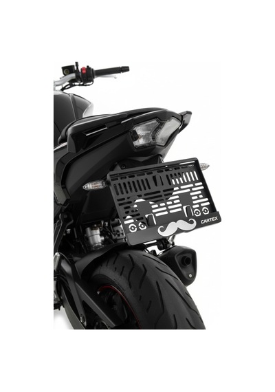 Bıyık Kabartmalı Krom Renk Motor Plaka Çerçevesi 1 Adet Esnek Plakalık Motor Plakalık