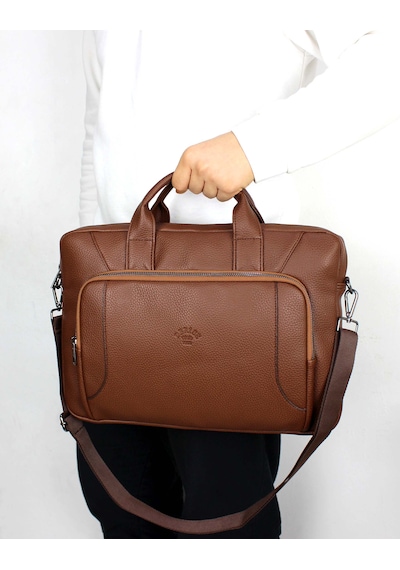 Deri,Se Club 1993 Taba Renk Evrak Ve Laptop Çantası 15,6 İnç Unisex Taba
