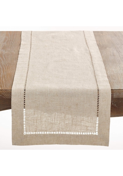 Saro Lıfestyle Polyester Ve Keten Karışımı Hemstitch Kenarlı Masa Örtüsü, Doğal, 40,64 Cm X 304,8 Cm Acı Kahverengi Saro Lıfestyle Polyester Ve Keten Karışımı Hemstitch Kenarlı Masa Örtüsü, Doğal, 40,64 Cm X 304,8 Cm Acı Kahverengi