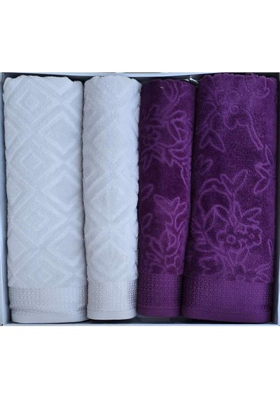 Özdilek Pastoral Koyu Lila-gri Best Set Hamam Takımı
