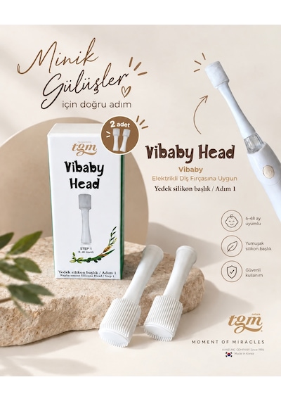 Vibaby Head Ultra Premium Yedek Fırça Başlığı Adım 1