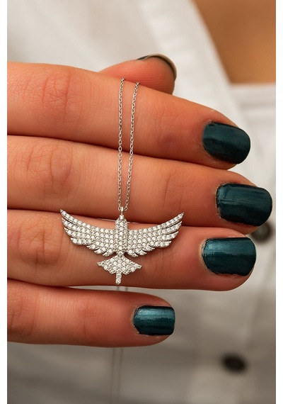 Papatya Silver 925 Ayar Anka Kuşu Gümüş Kolye