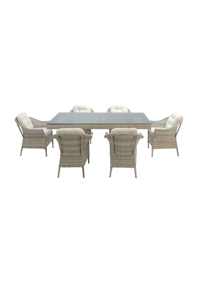 Spark Rehome 100x200 Rattan Bahçe Masa Takımı 316 Gri