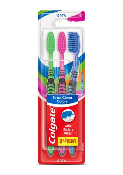 Colgate Extra Clean Colors Diş Fırçası 2+1 - 5 Adet Tarı