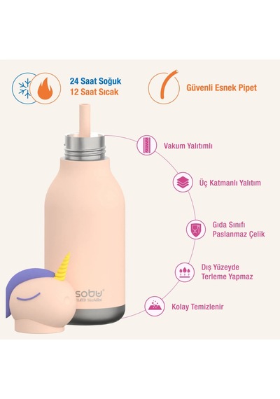 Asobu Bestie Bottle Termos - Unicorn Çok Renkli