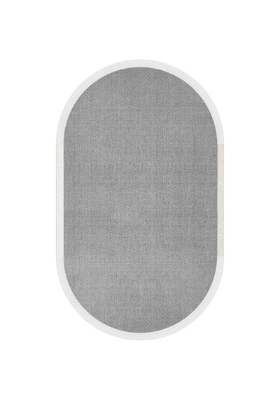 Natura Sisal Hasır Görünümlü Çerçeveli Oval Halı Ntr09 Krem-gri