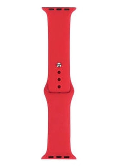 Apple Watch Uyumlu  7 45mm Band Serisi Klasik Kordon Silikon Strap Kayış - Scarlet