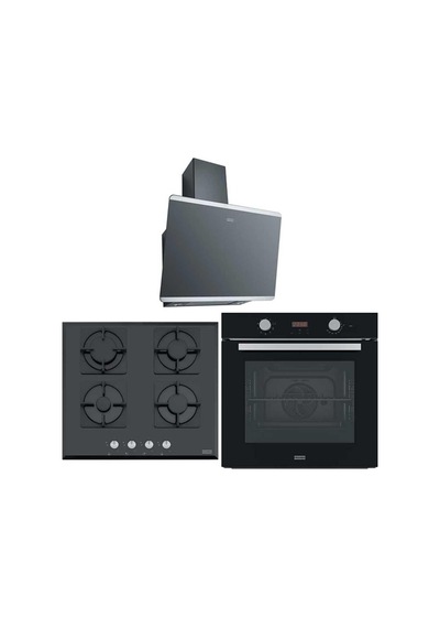 Franke FSL 86 H BK - FHNS 604 4G BK C - FPJ 615 V BK/SS Siyah Ankastre Set