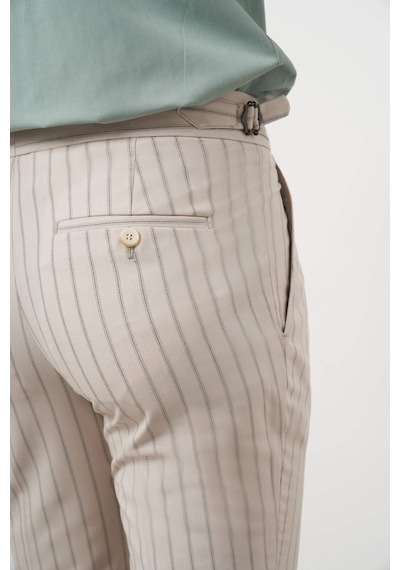 Morven Erkek Bej Poliviskon Trend Pileli Slim Fit Spor Pantolon Bej