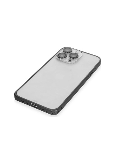 Joko Apple Uyumlu iPhone 15 Pro Metal Bumper Mat Kapak - Siyah 0.2M-Çok Renkli