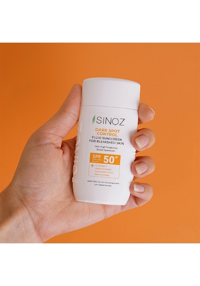 Sinoz Koyu Cilt Lekelerine Etkili Sıvı Yüz Güneş Kremi HibritPA++++ SPF50+ 50 ML