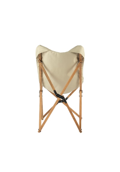 Bag The Joy Kids Ahşap Katlanır Kamp Sandalyesi Kahverengi İskelet - Bej Kılf Bej