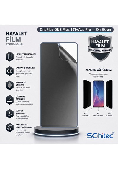 One Plus 10t+ace Pro Uyumlu Ön Yüzey Hayalet Privacy Hidrojel Ekran Koruyucu