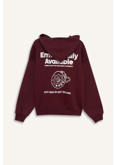 Defacto Coool Overshirt Fit Kapüşonlu Baskılı Kalın Kumaş Sweatshirt G0181ax25wnbr98 Bordo Defacto Coool Overshirt Fit Kapüşonlu Baskılı Kalın Kumaş Sweatshirt G0181ax25wnbr98 Bordo